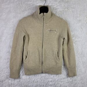 Louis Castel Beige S Silk Knit High Neck Full Zip Jacket Quiet Luxury  Casual